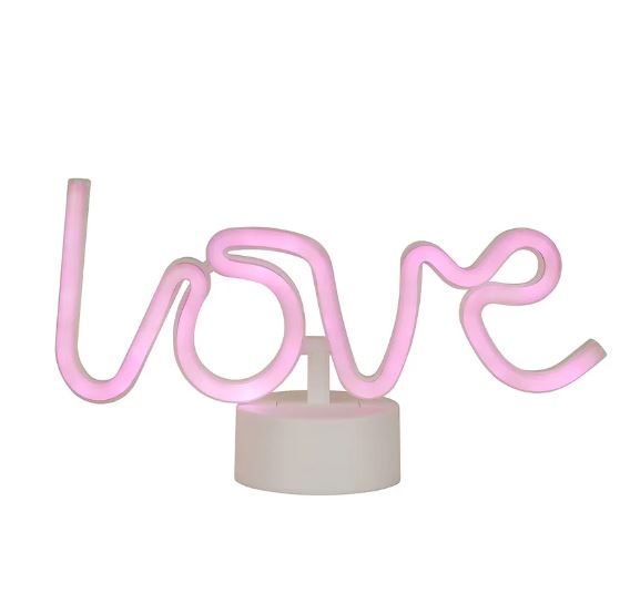 Light up the room with this eye-catching neon LED 'love' lamp