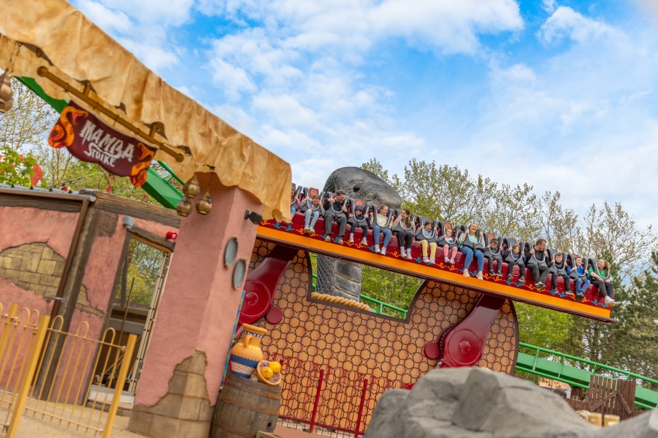 The Mandrill Mayhem rollercoaster is Chessington's first inversion ride