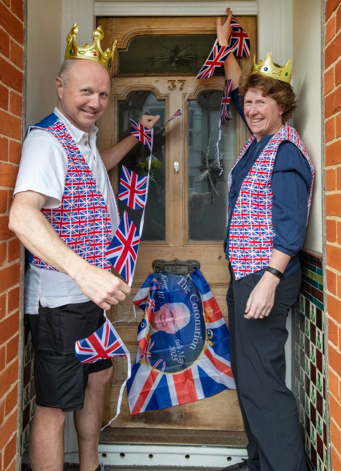 Alan and Gwen Cook are donning their patriotic waistcoats