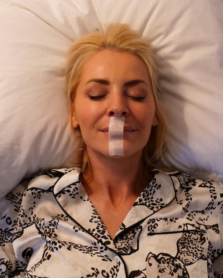 Tess Daly revealed her top tip for a good night’s sleep – taping her mouth shut