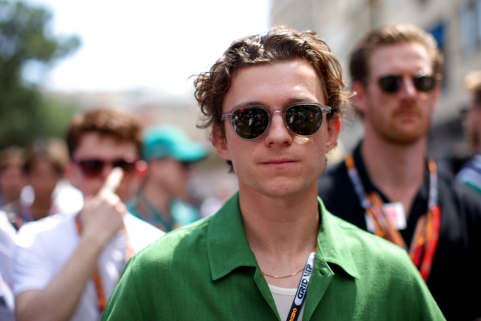 Spiderman star Tom Holland looked stylish in sunglasses and a green shirt