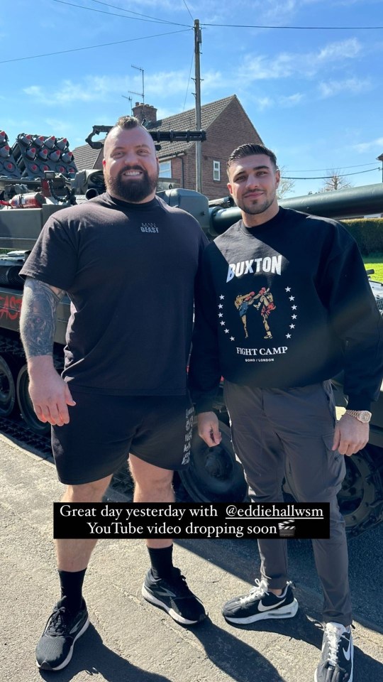 Eddie Hall pictured with Tommy Fury