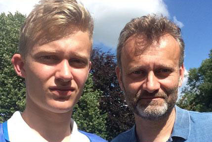 His dad is the actor Hugh Dennis