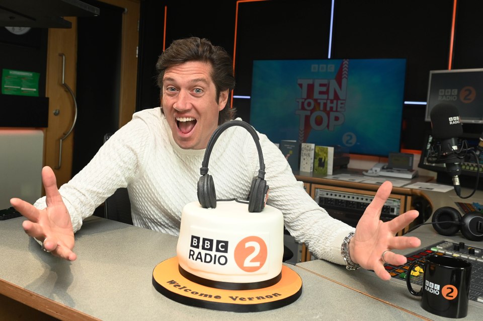 Vernon Kay launched his stint on Radio 2 yesterday by revealing the new job had left his relatives in tears