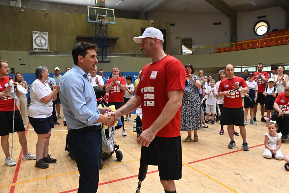 Johnny Mercer, Minister of State for Veterans’ Affairs, presented a medal in the X-fit to Gareth Golightly