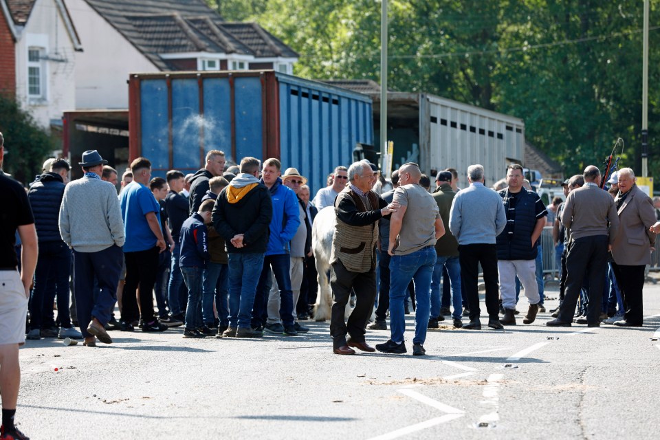 Crowds gather for the historic event