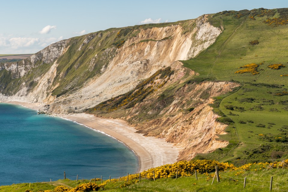 Worbarrow Bay in Dorset can be reached from the village of Tyneham