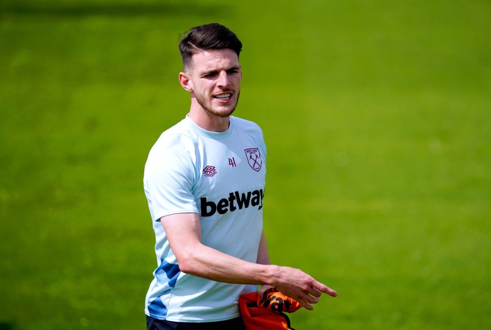 Declan Rice could leave West Ham in a £120m switch this summer