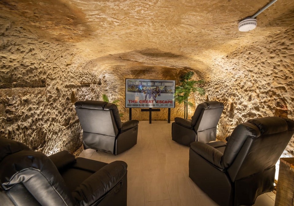 The cave room is perfect as a home cinema