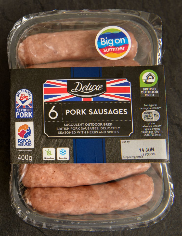 Lidl's Deluxe Pork Sausages scored two out of five