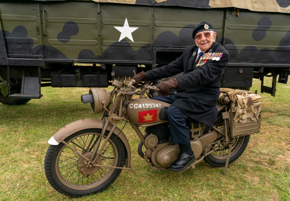 Nearly eight decades after landing on Juno Beach on D-Day, Don Sheppard was back on a despatch bike like the one he used in Normandy