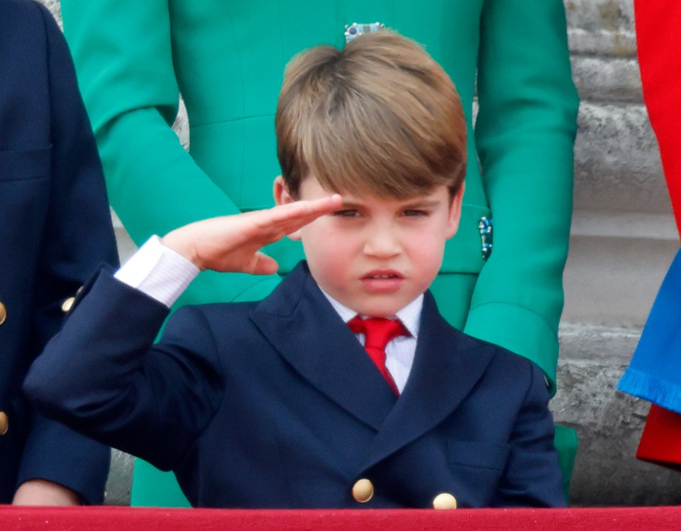 Louis salutes the Red Arrows flypast