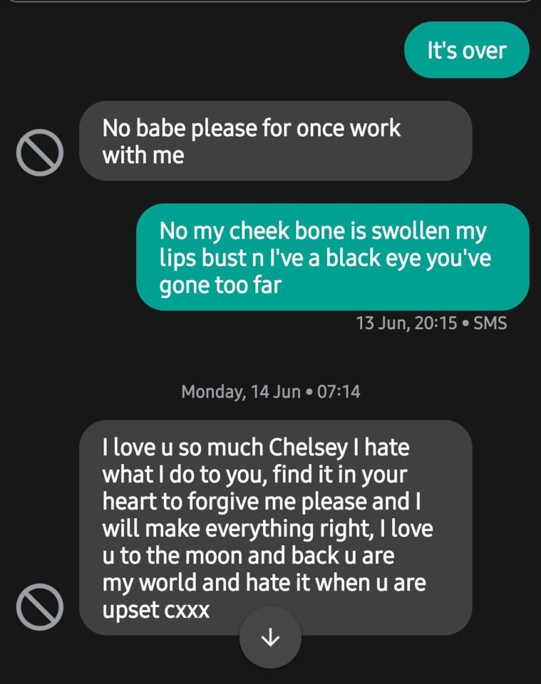 Chelsey's chilling texts reveal how she was lovebombed by Ben