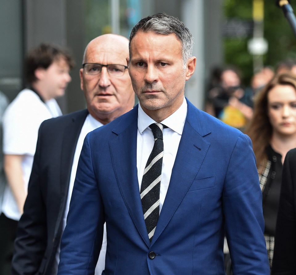 Giggs pictured leaving Manchester Crown Court in August last year