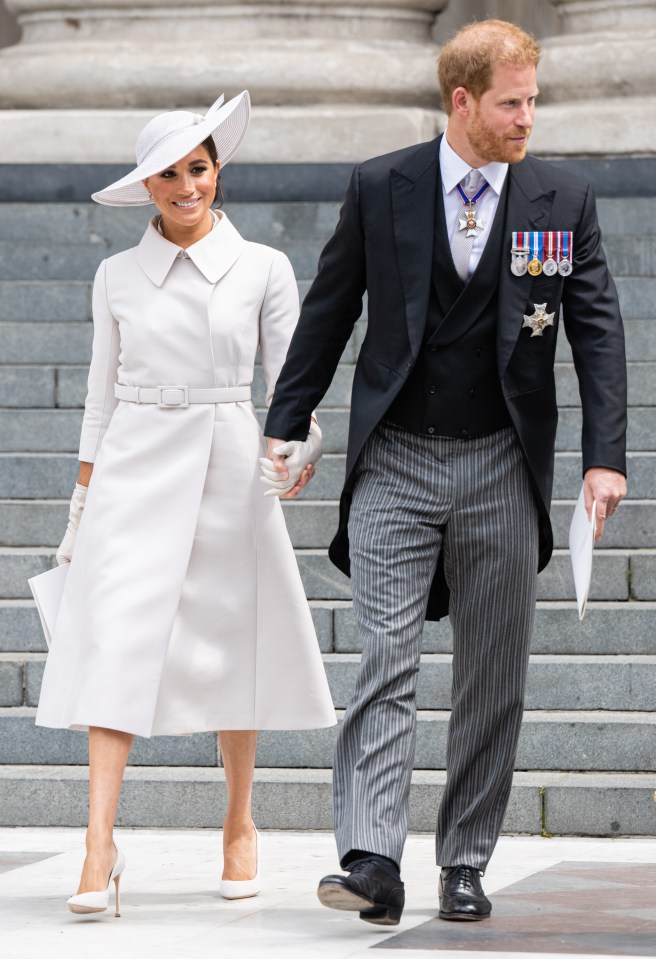 Meghan dressed head to toe in Dior Haute Couture for Platinum Jubilee Service of Thanksgiving