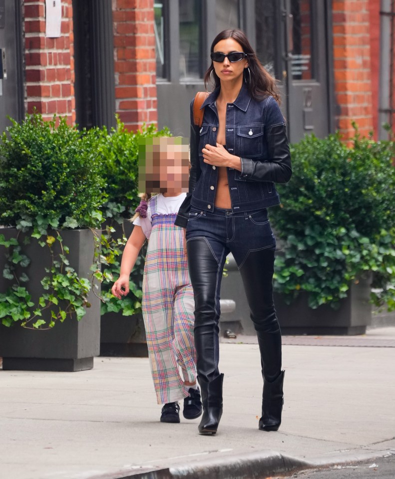 Irina Shayk and daughter Lea de Seine are pictured on the school run in New York City