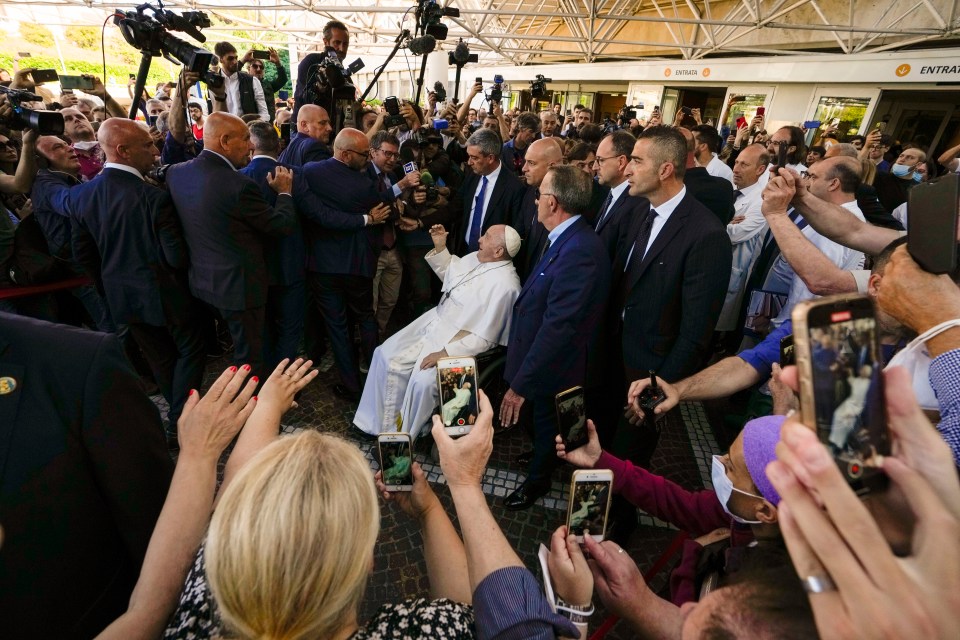 The upbeat pontiff, 86, left Rome’s Gemelli Hospital yesterday, nine days after a hernia operation