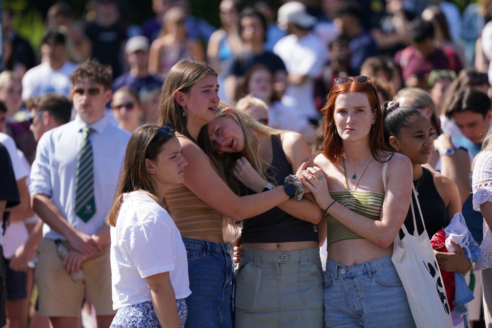 Students gathered for a vigil tonight after the deaths in Nottingham