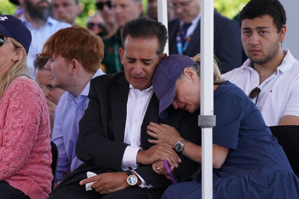 Grace's parents leaned on each other as they wept at the vigil on Wednesday. Grace’s dad is Dr Sanjoy Kumar, who saved victims of a gang stabbing in Chingford