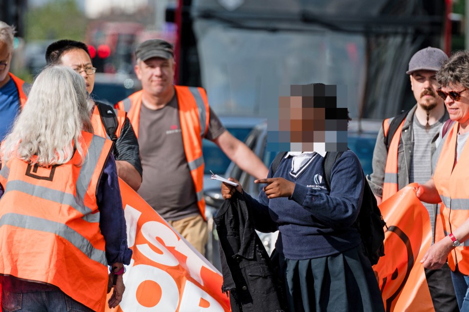 A schoolgirl blasts protesters for causing her to be late for lessons