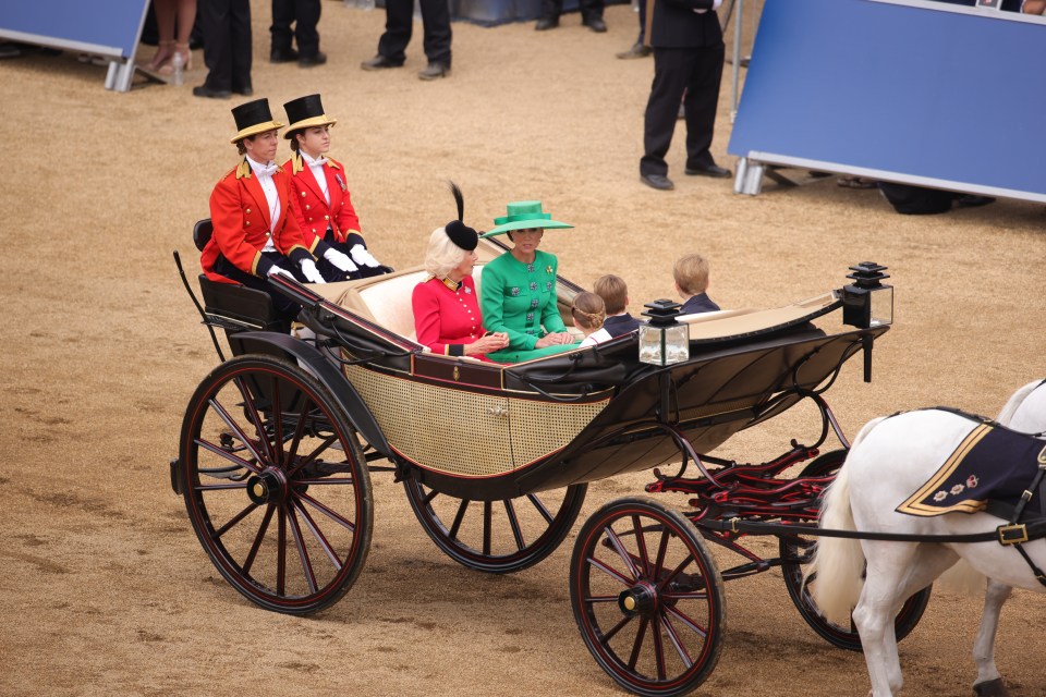 Kate, Camilla and the kids rode in a carriage