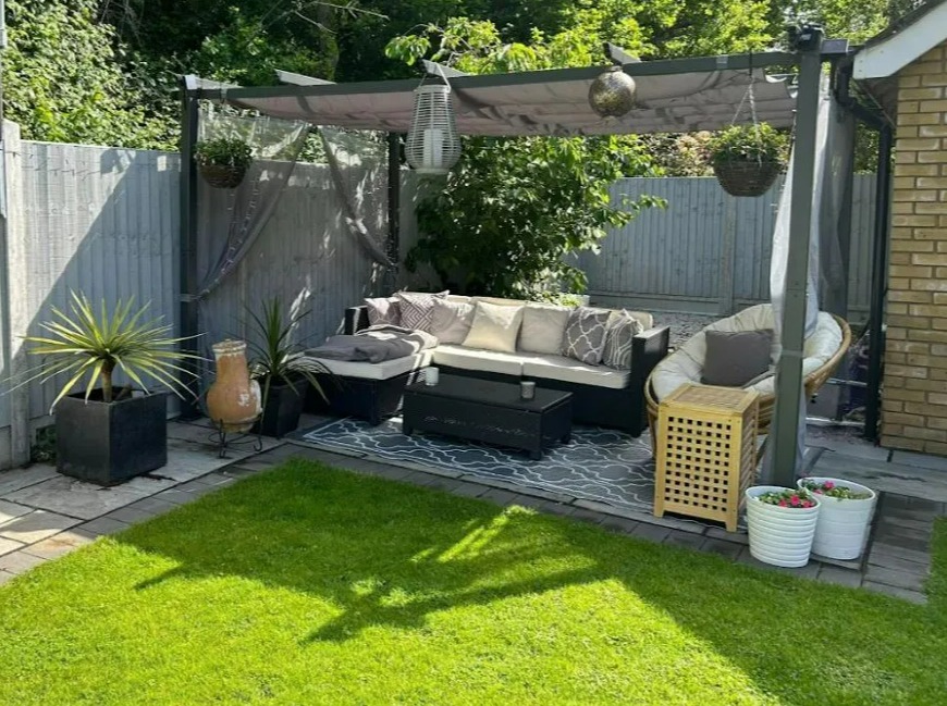 A woman has showed off her garden after a makeover