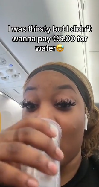 A woman revealed how she avoided paying for water on a Ryanair flight