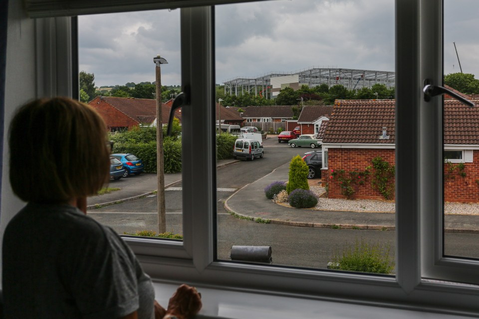 Tony's wife showing the view from their bedroom window