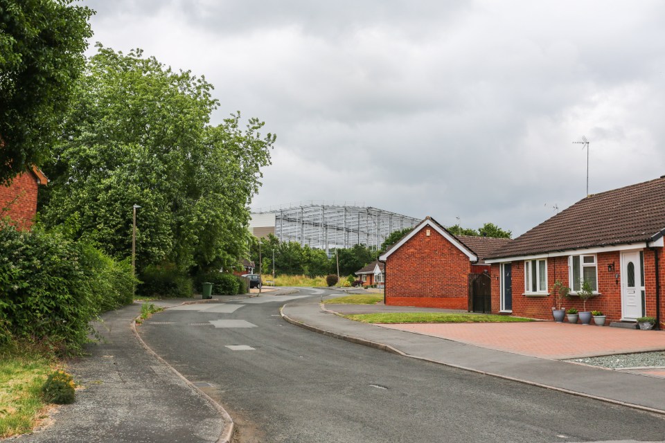 The giant metal frame is the first of two planned for the community