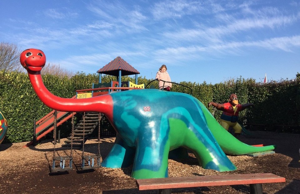 The family can enjoy a dinosaur play area and moving animatronics at Paradise Park