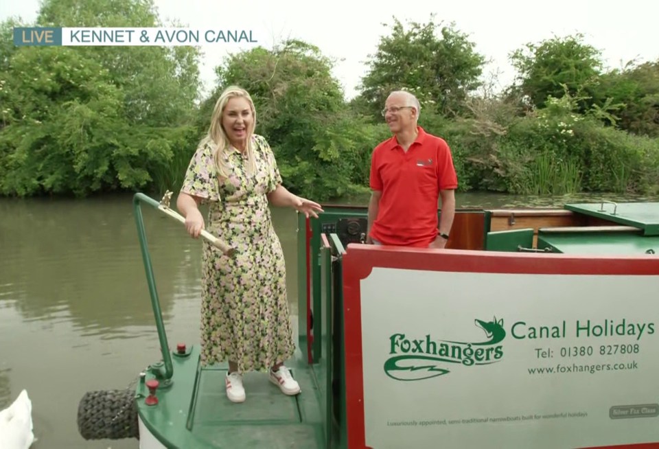 Josie paused what she was saying as she appeared on a canal boat