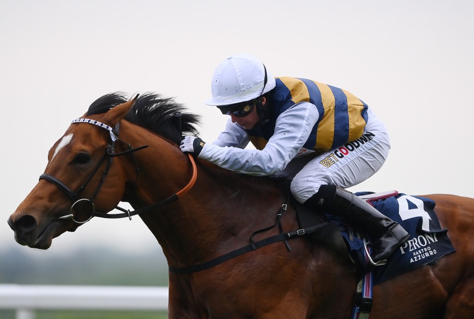 ASCOT, ENGLAND - MAY 12: Docklands ridden by Hayley Turner wins The Peroni Nastro Azzurro ''Serve with Syle'' Handicap stakes at Ascot Racecourse on May 12, 2023 in Ascot, England. (Photo by Alex Davidson/Getty Images)