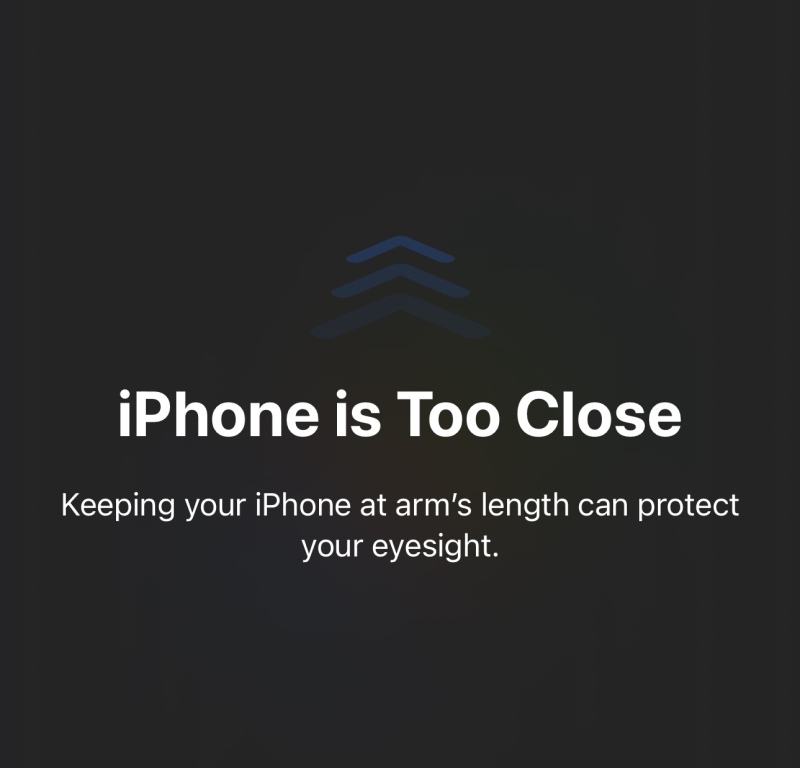 The feature uses the camera in your iPhone or iPad to determine when a user is holding the device closer than 12 inches from the face for longer than a few minutes