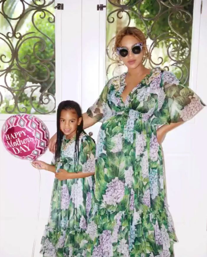 Blue ivy was dubbed 'the most famous baby in the world', pictured here in matching Dolce and Gabbana dresses on Mothers Day