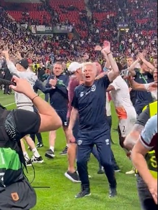 The West Ham boss had a jig at the end of the match