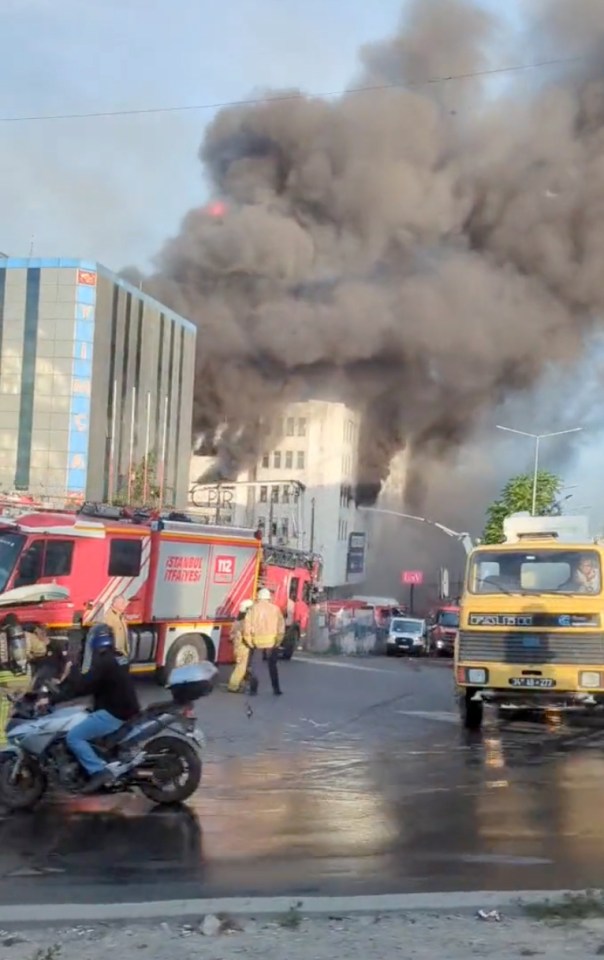 The smoke came from a burning factor two miles away from the stadium