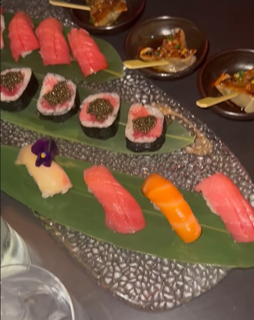 She also showcased the sushi on offer