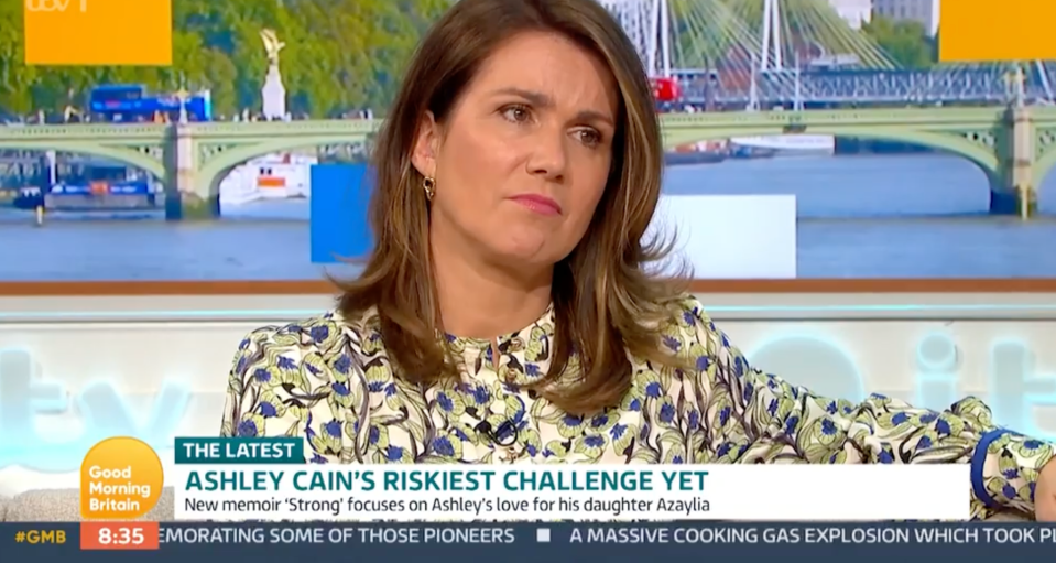 Good Morning Britain anchor Susanna Reid fought back tears as she chatted to Ashley Cain about his late daughter