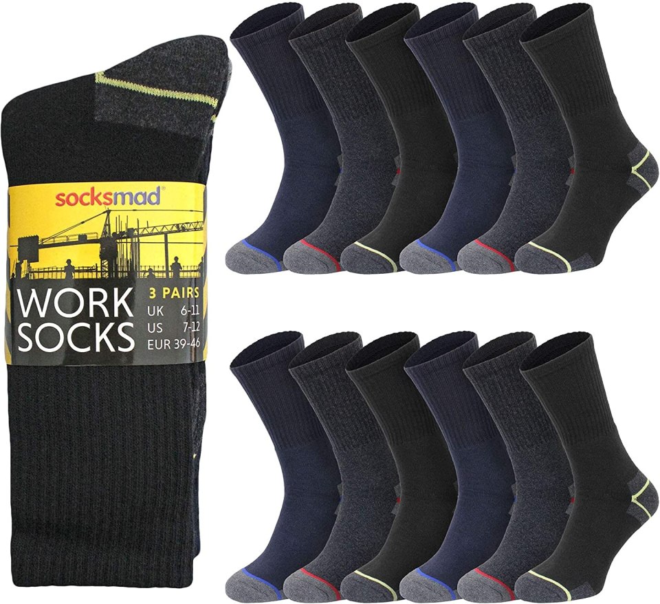 Socksmad Men’s Work Socks – Heavy Duty Thick Socks with Heel and Toe Protection