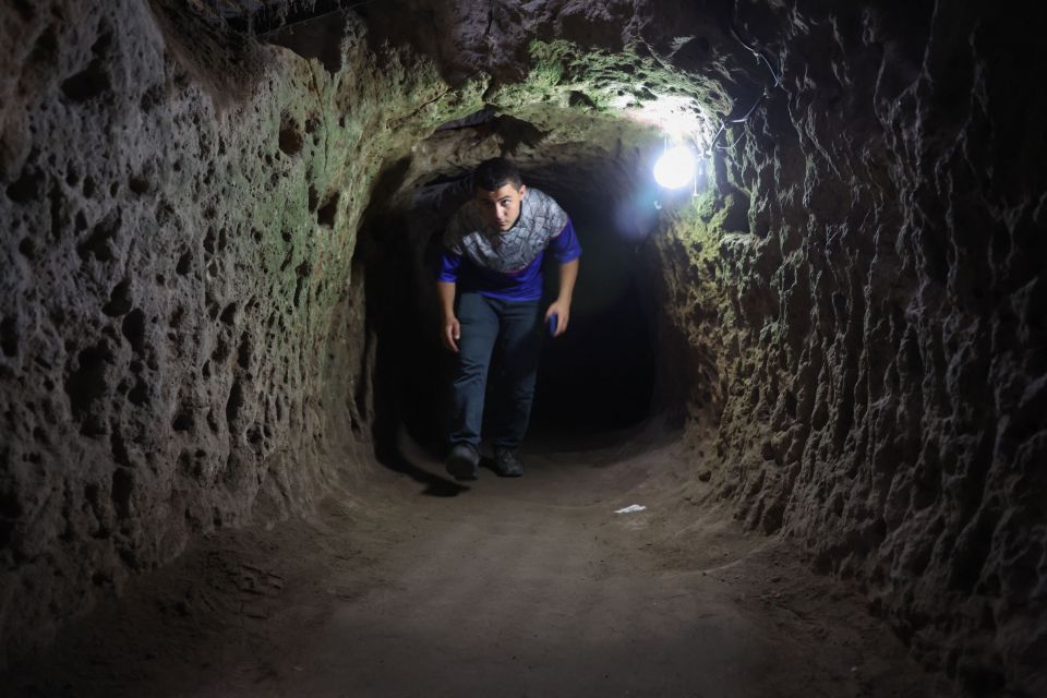 The cramped tunnels were designed to force intruders to stoop low