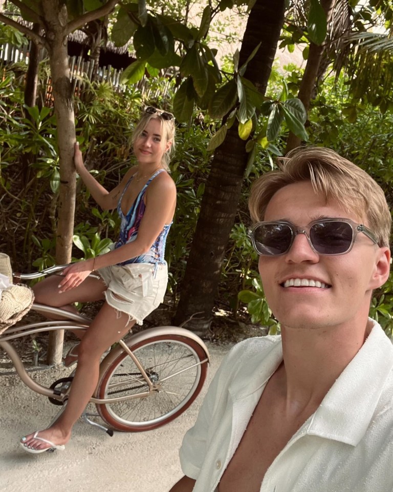 Odegaard recently enjoyed a bike ride with Helene