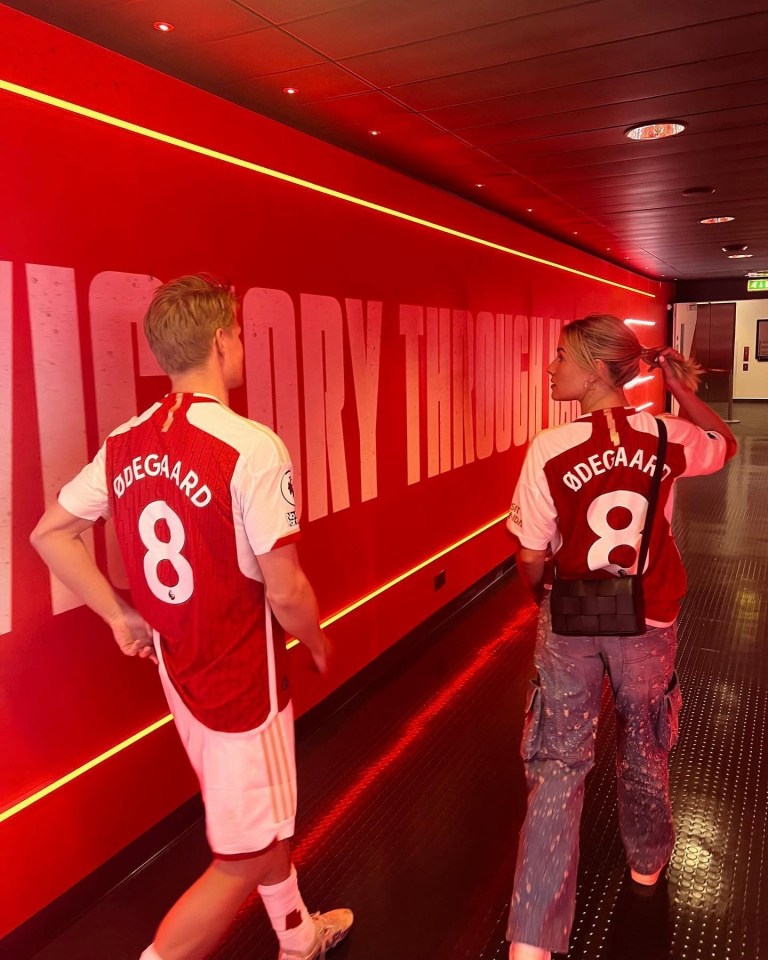 Odegaard posted a snap of the pair in the Emirates tunnel