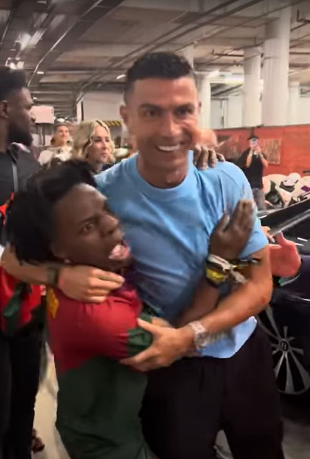 Awestruck Speed fell to the ground as he finally met Cristiano Ronaldo