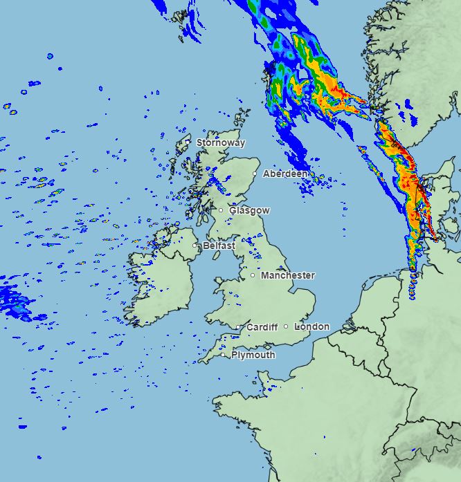 There will be showers in parts of northern England, Scotland and Northern Ireland