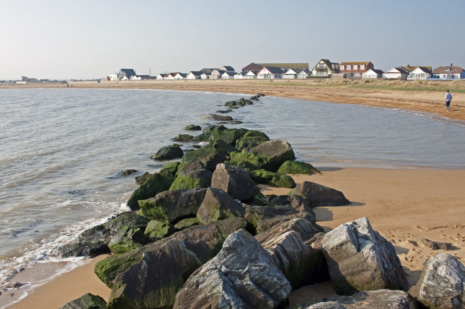 Rock armour protecting Jaywick Sands