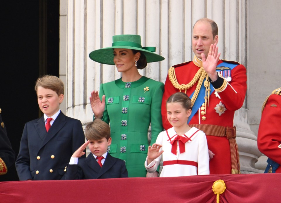 Prince William, Kate, George, Charlotte and Louis watched in awe