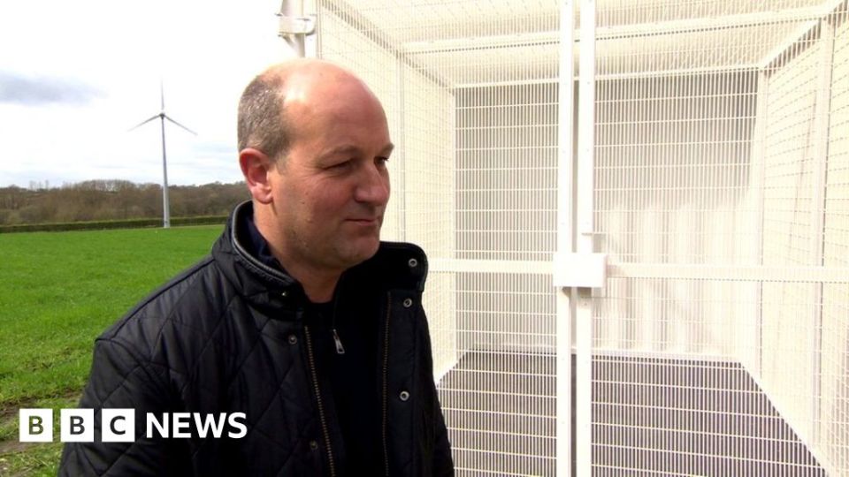 Andrew Hollinshead at his farm in Cheshire, featured on the BBC after winning a prize