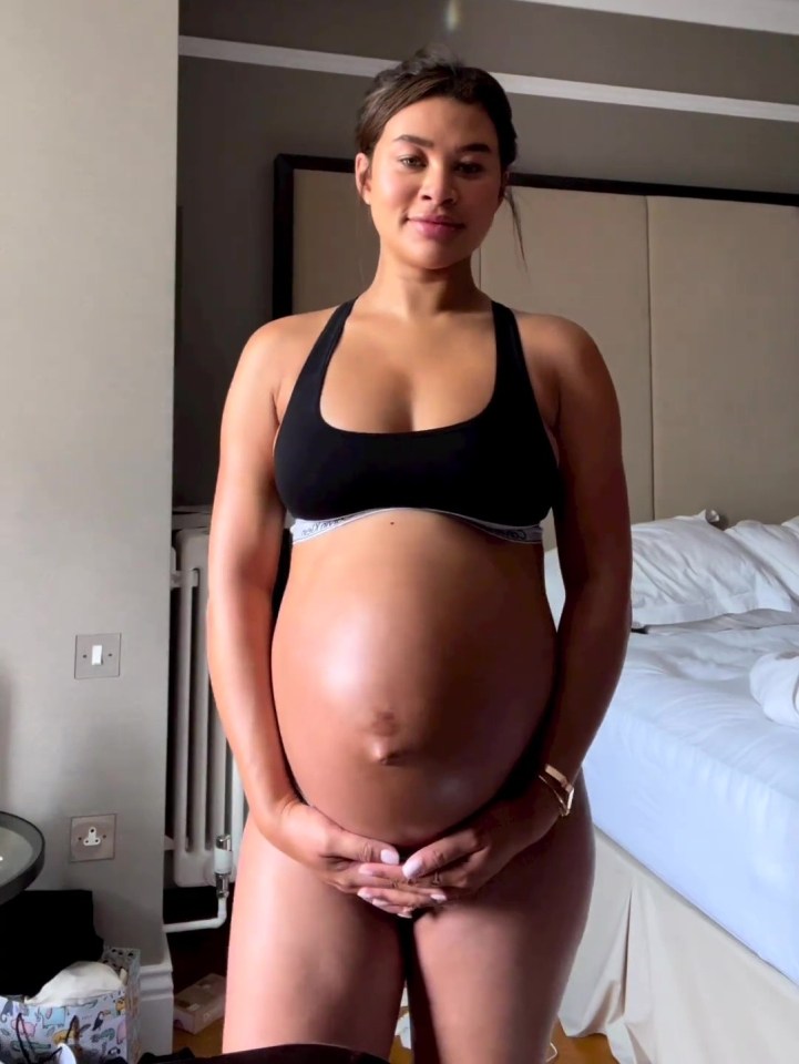 Montana showed off her body before giving birth