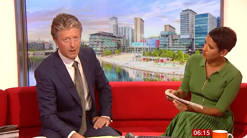 BBC Breakfast's Charlie Stayt snapped 'I'm not going to answer' after a repeated grilling from Naga Munchetty