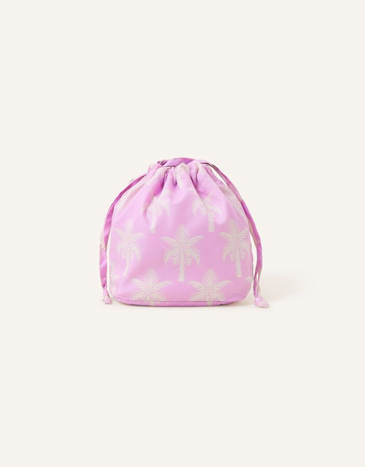 CHEAP TREAT</p>
<p>PACK up small bits and bobs for holiday in this sweet mini palm print drawstring bag, down from £6 to £3 at Accessorize.